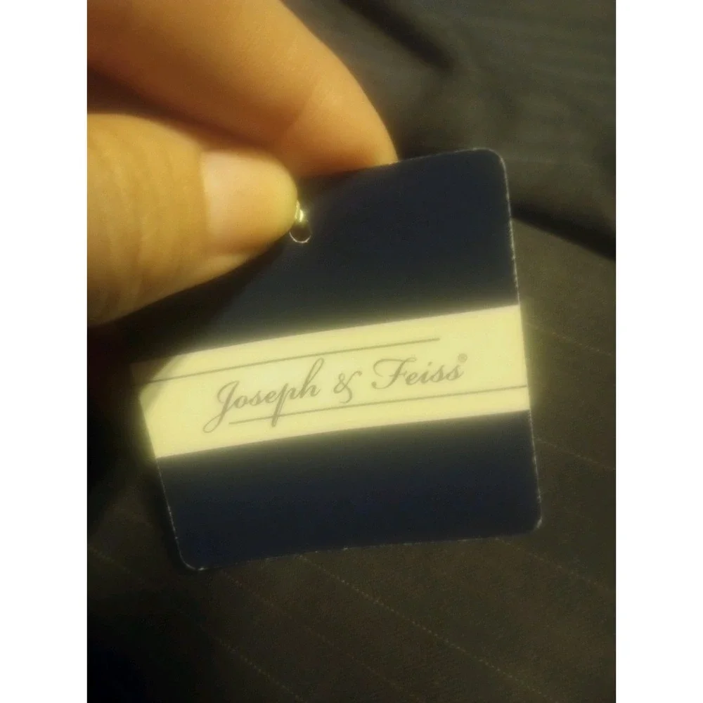 Joseph And Feiss Sport Coat Silver‎ Lining Pinstripe 37 Reg 2 Button Wool
